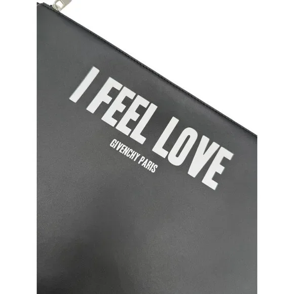 Givenchy Black Leather 'I Feel Love' Medium Clutch